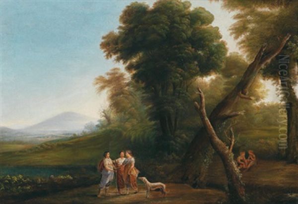 Klassische Landschaft Mit Diana Und Ihren Nymphen Oil Painting by Claude Lorrain (Claude Gellee)