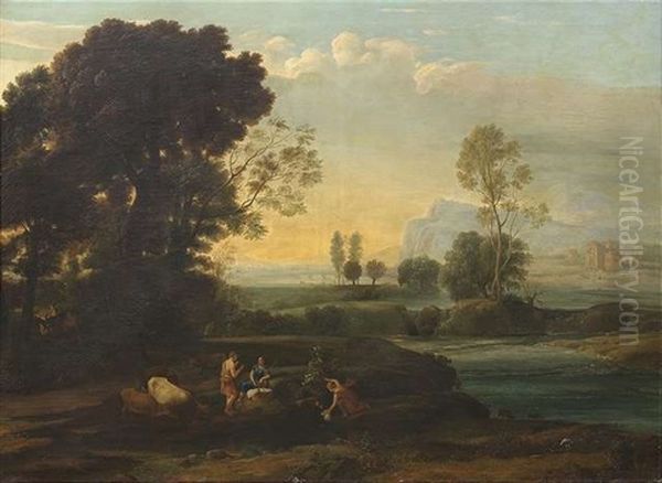 Landschaft Mit Der Flucht Nach Agypten Oil Painting by Claude Lorrain (Claude Gellee)