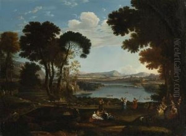 Antikisierende Landschaft Mit Muhle Oil Painting by Claude Lorrain (Claude Gellee)