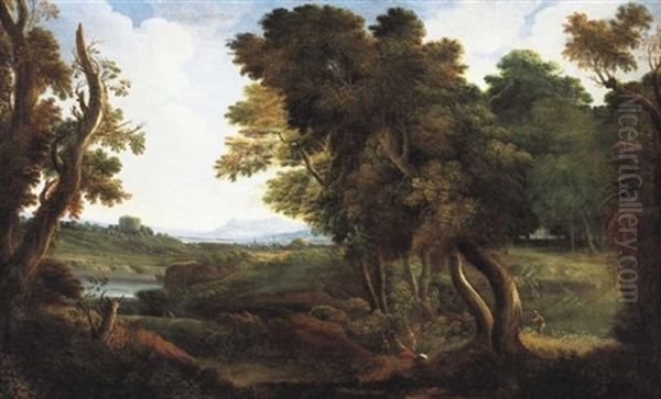 Tajkep Alakokkal (landscape With Figures) Oil Painting by Claude Lorrain (Claude Gellee)