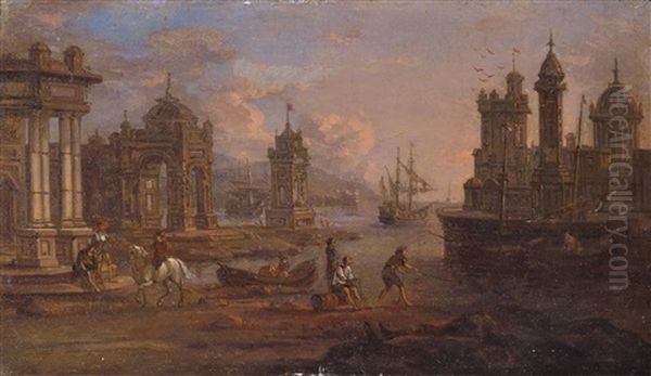 Sudlicher Seehafen Oil Painting by Claude Lorrain (Claude Gellee)