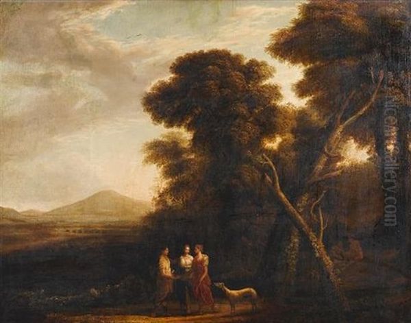 An Arcadian Landscape With Cephalus And Procris Reunited By Diana Oil Painting by Claude Lorrain (Claude Gellee)