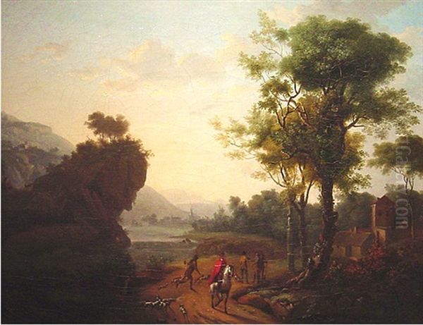 Pastoral Landscape With Figures: Morning Oil Painting by Claude Lorrain (Claude Gellee)