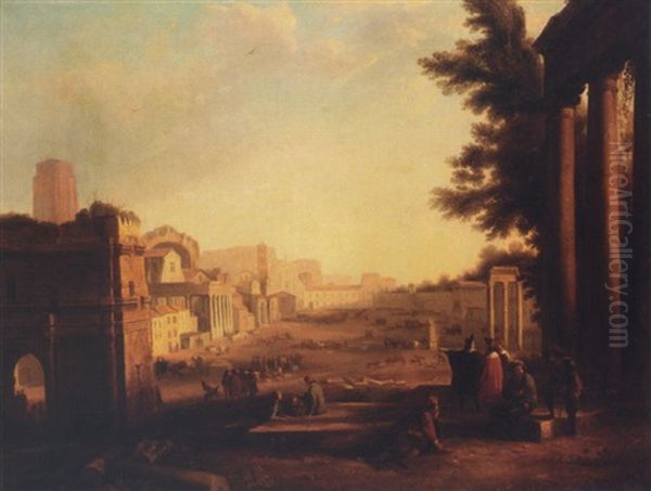 Rome, A View Of The Campo Vaccino Oil Painting by Claude Lorrain (Claude Gellee)