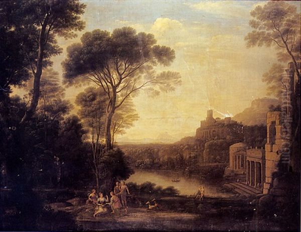 Paysage Avec La Nymphe Egerie Pleurant Numa Oil Painting by Claude Lorrain (Claude Gellee)