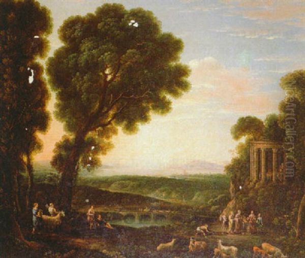 The Sacrifice Of Psyche At The Temple Of Apollo Oil Painting by Claude Lorrain (Claude Gellee)