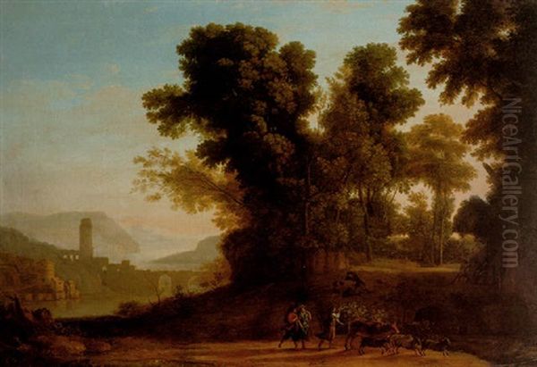 Landschaft Mit Raubern Oil Painting by Claude Lorrain (Claude Gellee)