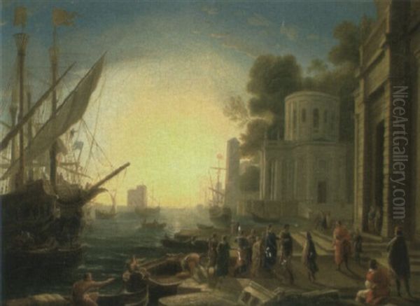 The Arrival Of Cleopatra At Tarsus Oil Painting by Claude Lorrain (Claude Gellee)