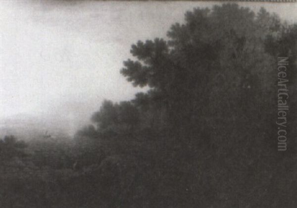 Landscape With Figures And Dwellings By A River Oil Painting by Claude Lorrain (Claude Gellee)