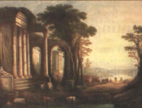 Classical Landscape With Figures Dancing Oil Painting by Claude Lorrain (Claude Gellee)