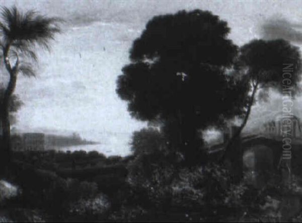 Italianate Landscape With A Hunter Oil Painting by Claude Lorrain (Claude Gellee)