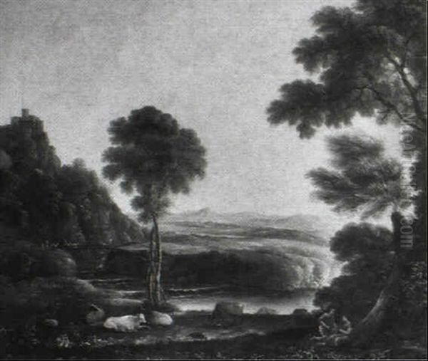 Arcadian Landscape Oil Painting by Claude Lorrain (Claude Gellee)