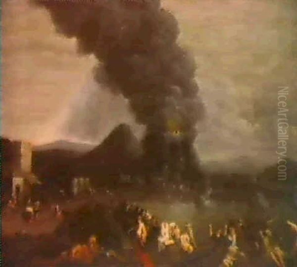 L'eruzione Del Vesuvio Del 1631 Oil Painting by Claude Lorrain (Claude Gellee)
