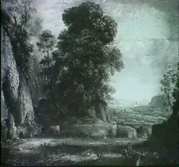 Paysage Avec Saint Jean Baptiste Oil Painting by Claude Lorrain (Claude Gellee)
