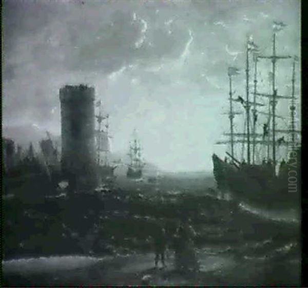 A Seaport With Figures And Ships Oil Painting by Claude Lorrain (Claude Gellee)