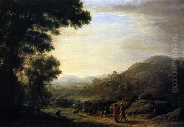 Paysage Avec Bergers Oil Painting by Claude Lorrain (Claude Gellee)