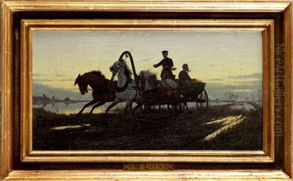 Zaprzeg Na Drodze Oil Painting by Waldemar Los