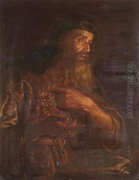 An Old Testament Prophet Oil Painting by Johann Carl Loth