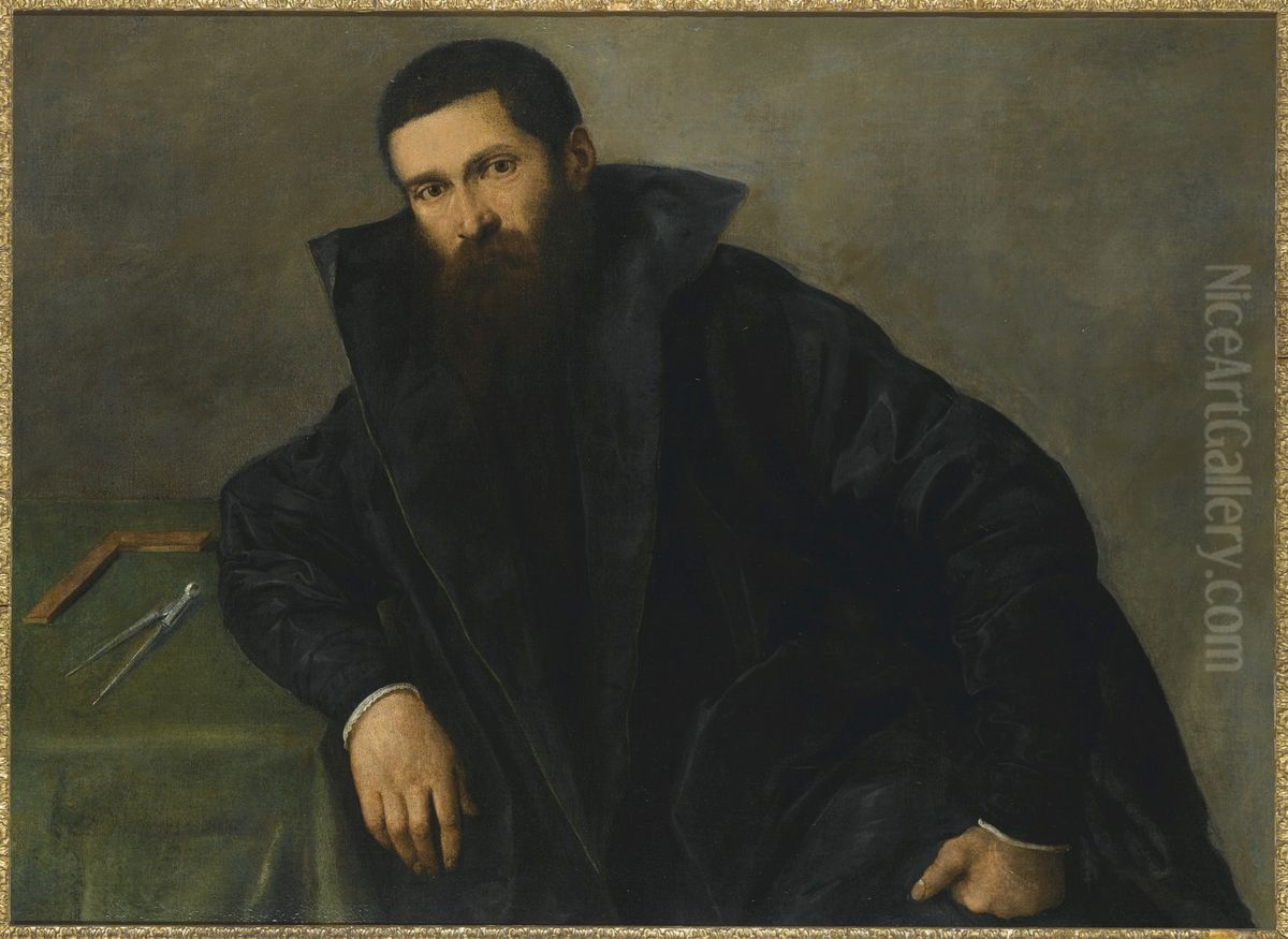 Portrait Of An Architect Oil Painting by Lorenzo Lotto
