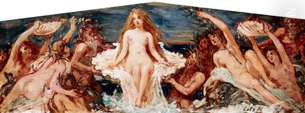 The Birth Of Venus Oil Painting by Karoly Lotz