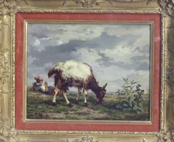 Le Repos Dans La Plaine Oil Painting by Emile Loubon