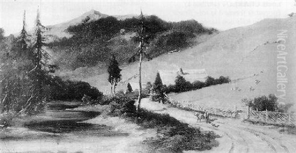 Paysage Vallonne Oil Painting by Emile Loubon