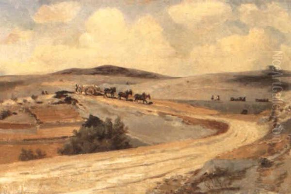 La Route Animee Oil Painting by Emile Loubon