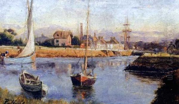 Courseulles, Le Port Oil Painting by Paul Louchet