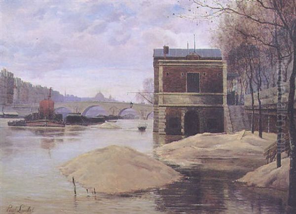 Le Pont-marie A Paris Oil Painting by Paul Louchet