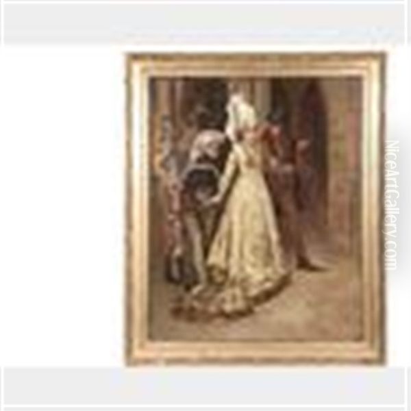 The Presentation Of A Gentlewoman Oil Painting by Walt S. Louderback