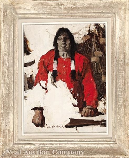 Portrait Of A Native American Hunter Oil Painting by Walt S. Louderback