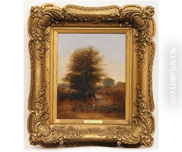 Brook At Matishall Oil Painting by Thomas Lound