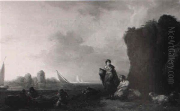 Couple De Paysans Aux Abords Du Rivage Oil Painting by Philip James de Loutherbourg