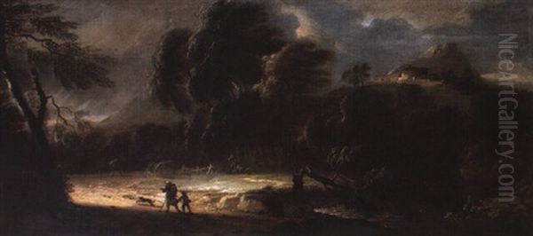 L'orage Oil Painting by Philip James de Loutherbourg