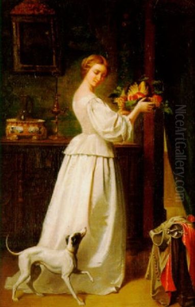 A Dish For The Master Oil Painting by Jean Baptiste Victor Loutrel