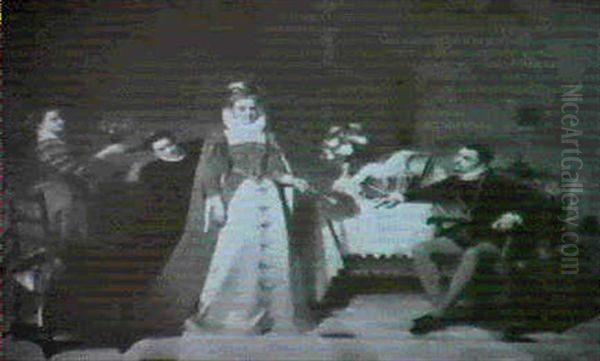 Das Neue Kleid Oil Painting by Jean Baptiste Victor Loutrel