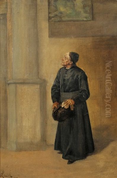 Neugieriger Priester Oil Painting by Wilhelm Loewith