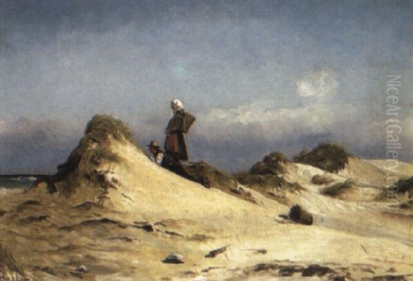 On Skagen Beach Oil Painting by Holger Luebbers