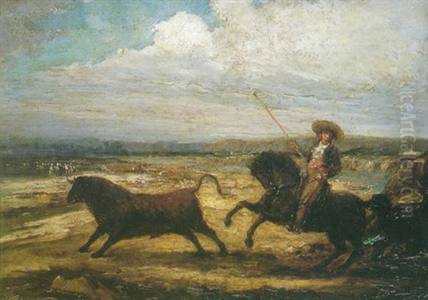 La Tienta Oil Painting by Eugenio Lucas Velazquez