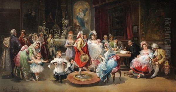 Le Bapteme Oil Painting by Eugenio Lucas Villamil