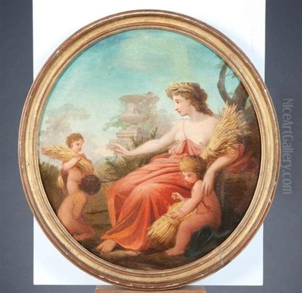 Allegorie De L'automne Et Allegorie De L'ete (pair) Oil Painting by Auger Lucas