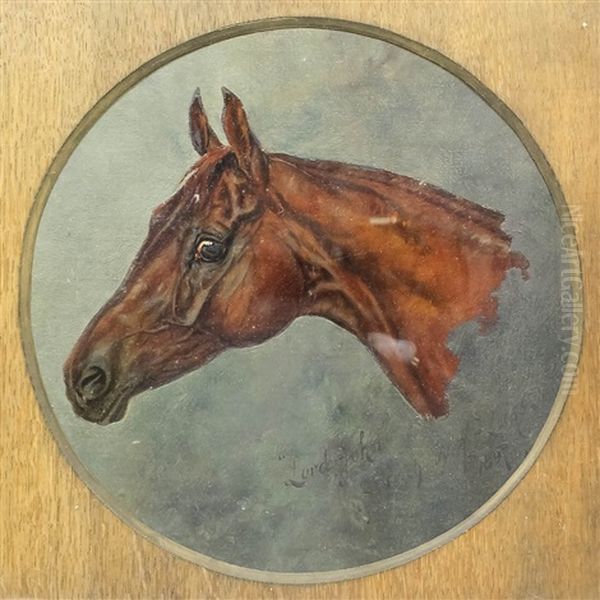 Lord John - Profile Of A Racehorse's Head Oil Painting by Henry Frederick Lucas-Lucas