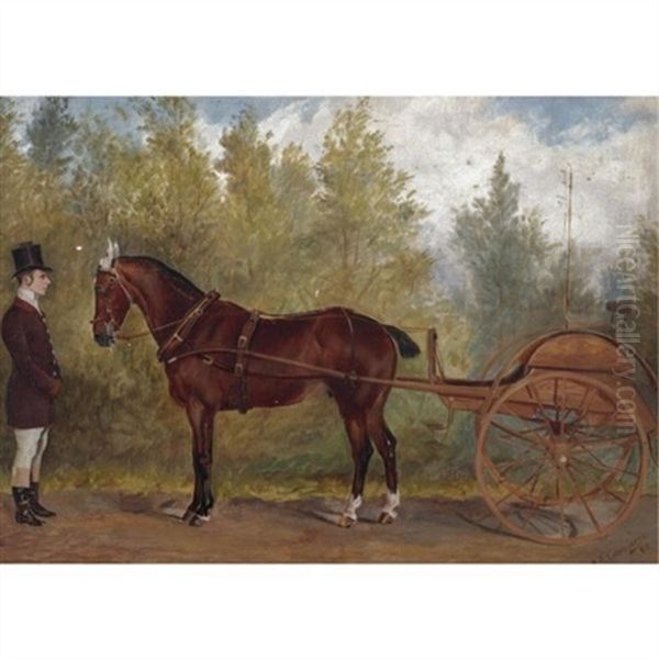 Horse, Carriage And Master Oil Painting by Henry Frederick Lucas-Lucas