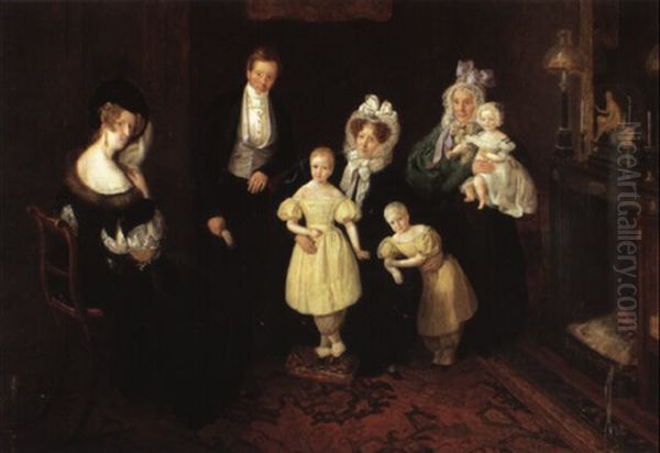 Visite De La Reine De Belgique Oil Painting by Frans Josef Luckx