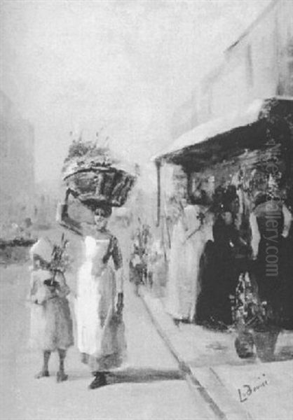 Market Day Oil Painting by Albert Ludovici Jr.