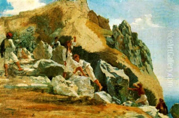 Die Schmugglerbande Oil Painting by Jean-Leonard Lugardon