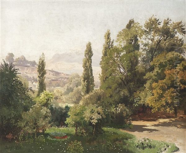 Blick Vom Lorettoberg Bei Freiburg I.br Oil Painting by Emil Lugo