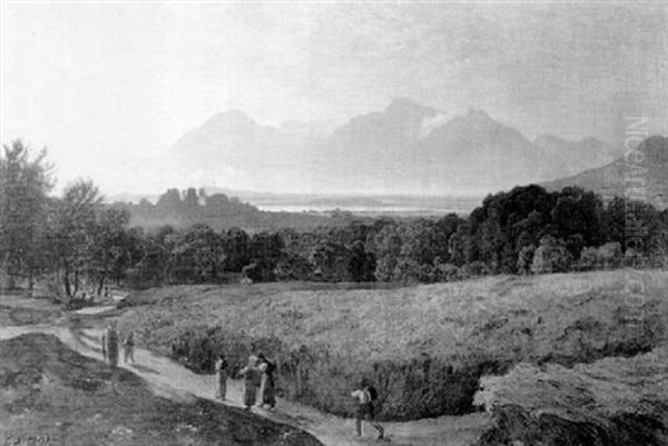 Chiemseelandschaft Oil Painting by Emil Lugo