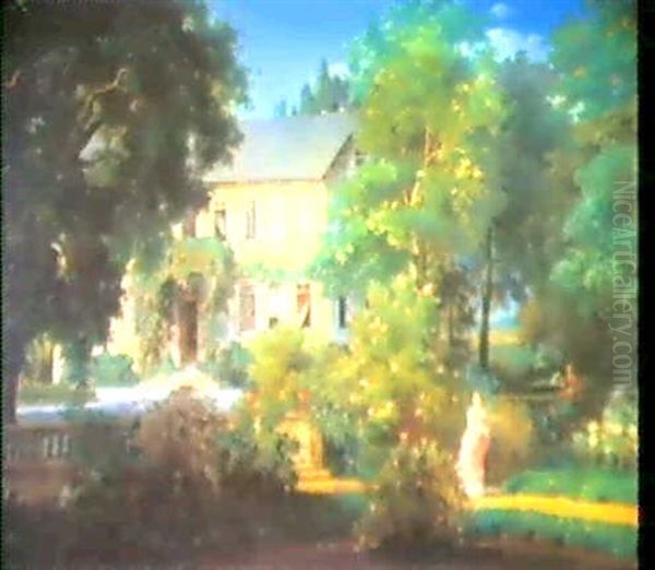 Im Garten Des Kunstlers In Baden-baden. Oil Painting by Emil Lugo