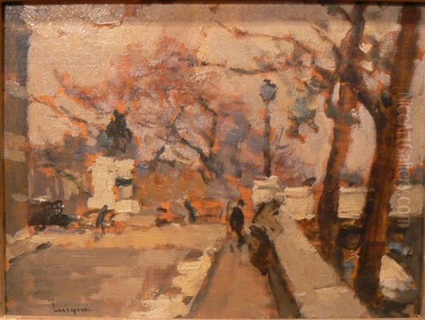 Vues De Paris (2 Works) Oil Painting by Ferdinand-Jean Luigini